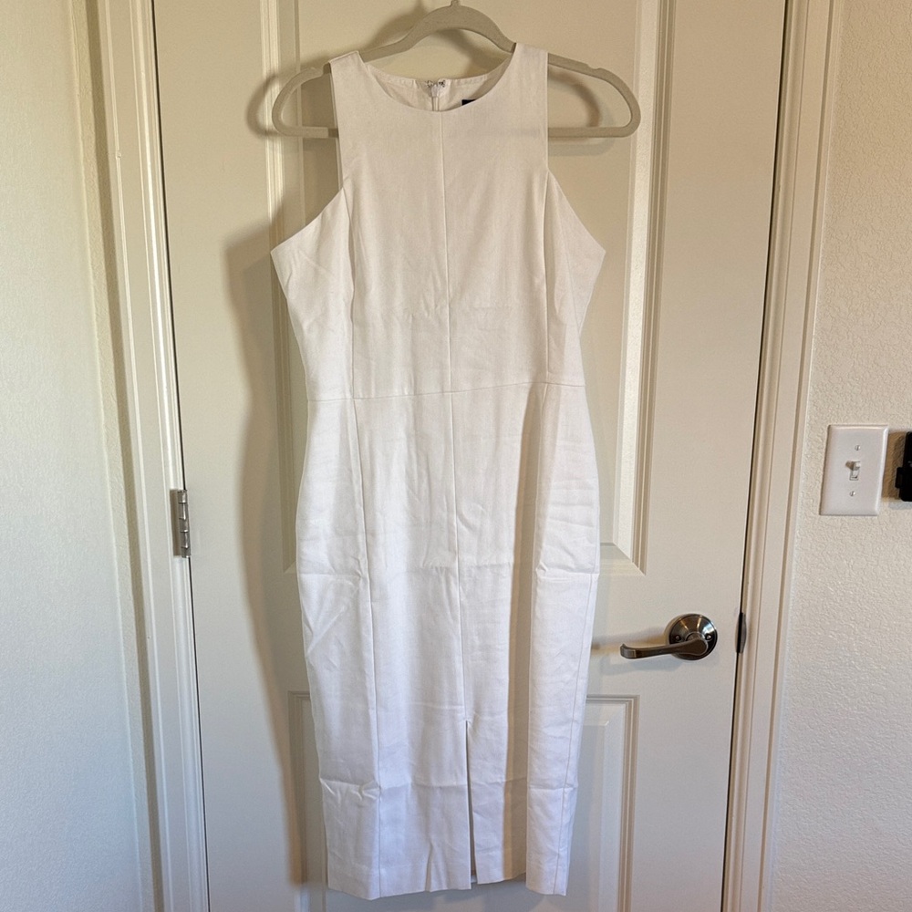 Ann Taylor NWT White lined Midi Dress